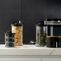 Riviera Maison Voorraadpotten Glas Met Deksel - Cordoba Triple Storage Jar - Zwart - 1 Stuks -Thuis Opslag Winkel 1200x1200 1824