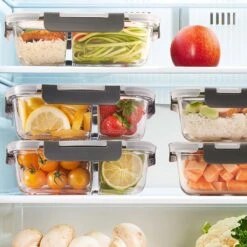 Igluu Glazen Meal Prep Containers Met 2 Compartimenten En Luchtdichte Kliksluiting Deksels - Portie Controle Voedsel Vershoudbak - BPA Vrij - Magnetron, Vriezer En Vaatwasserbestendig [3 Stuks] -Thuis Opslag Winkel 1200x1200 1838