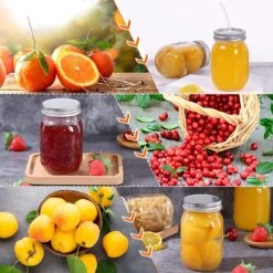 450ml Mason Jars Weckpotten Van Glas Met Deksels En Linten, Kruidenpotjes Top Voedselbewaardoppen Voor Jam, Honing, Huwelijksgeschenken, Douchegunsten En Doe-Het-Zelf Voorraadpotten, 6 Verpakkingen -Thuis Opslag Winkel 1200x1200 1856
