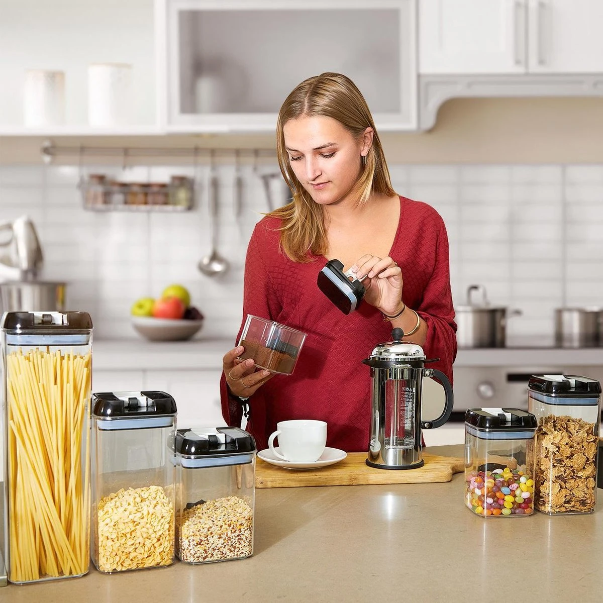 KitchenBrothers Voorraadpotten - 7 Stuks - Luchtdicht - Herschrijfbare Labels - Kunststof 6 KitchenBrothers Voorraadpotten - 7 Stuks - Luchtdicht - Herschrijfbare Labels - Kunststof - Afbeelding 6