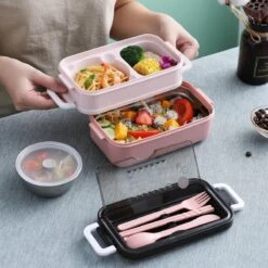 Lunchbox - Meal Prep Bakjes - Lunch Box Met Deksel - Meal Prep – Bento Box - Lunchtrommel Met Bestek Blauw -Thuis Opslag Winkel 1200x1200 19