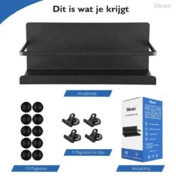 Dieux® - Magnetisch Kruidenrek - Ophangbaar Opbergrek - Keukenrek - Complete Set - Aanrecht Organiser - Badkamerrek - Wandrek - Staal - Zwart - Pasen 13 Dieux® - Magnetisch Kruidenrek - Ophangbaar Opbergrek - Keukenrek - Complete Set - Aanrecht Organiser - Badkamerrek - Wandrek - Staal - Zwart - Pasen -Thuis Opslag Winkel 1200x1200 193