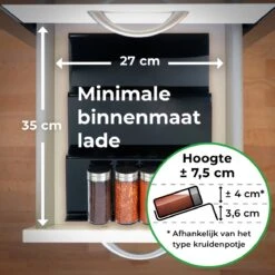 Goedewaere Kruidenrek Lade - 6 Stuks - Keuken Organizers - Keukenlade Organiser - Kruiden Organizer - Uitschuifbaar - Kunststof -Thuis Opslag Winkel 1200x1200 213