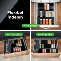 Goedewaere Kruidenrek Lade - 6 Stuks - Keuken Organizers - Keukenlade Organiser - Kruiden Organizer - Uitschuifbaar - Kunststof -Thuis Opslag Winkel 1200x1200 214