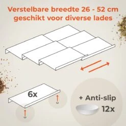 Goedewaere Kruidenrek Lade - 6 Stuks - Keuken Organizers - Keukenlade Organiser - Kruiden Organizer - Uitschuifbaar - Kunststof -Thuis Opslag Winkel 1200x1200 217