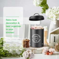 Professionele Bewaardozen - Set Van 3 - Voor Aardappels, Uien En Knoflook - Retro Design - Voorraadcontainer Van Metaal - Keukenopslag - Groentes Bewaren Voor Lange Tijd - Perfect Cadeau Voor In De Keuken -Thuis Opslag Winkel 1200x1200 23
