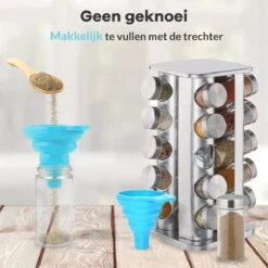LuZana® Draaibaar Kruidenrek -RVS- Staand Met Potjes - 20 Kruidenpotjes Met Strooideksel – Incl. Labels, Krijtstift En Trechter 12 LuZana® Draaibaar Kruidenrek -RVS- Staand Met Potjes - 20 Kruidenpotjes Met Strooideksel – Incl. Labels, Krijtstift En Trechter -Thuis Opslag Winkel 1200x1200 257