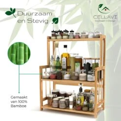 Cellavi Duurzaam Kruidenrek Staand Van Bamboe - Keukenrek Verstelbaar - Keuken Accessoires - Stevige Constructie - Multifunctioneel En Waterafstotend 14 Cellavi Duurzaam Kruidenrek Staand Van Bamboe - Keukenrek Verstelbaar - Keuken Accessoires - Stevige Constructie - Multifunctioneel En Waterafstotend -Thuis Opslag Winkel 1200x1200 265