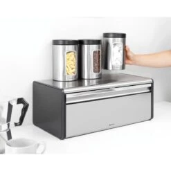 Brabantia Broodtrommel - Met Klepdeksel - Matt Steel Fingerprint Proof / Matt Black -Thuis Opslag Winkel 1200x1200 28