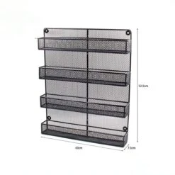 QUVIO Groot Kruidenrek Staal - Ophangbaar - Voor 32 Kruidenpotjes - 4 Laags - Zwart -Thuis Opslag Winkel 1200x1200 288