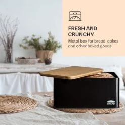 Klarstein Granrosi Oklahoma Broodtrommel - 35,5 X 15,5 X 23 Cm - Brooddoos Met Snijplank - Metaal & Bamboe 8 Klarstein Granrosi Oklahoma Broodtrommel - 35,5 X 15,5 X 23 Cm - Brooddoos Met Snijplank - Metaal & Bamboe -Thuis Opslag Winkel 1200x1200 311