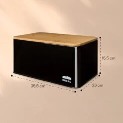 Klarstein Granrosi Oklahoma Broodtrommel - 35,5 X 15,5 X 23 Cm - Brooddoos Met Snijplank - Metaal & Bamboe 9 Klarstein Granrosi Oklahoma Broodtrommel - 35,5 X 15,5 X 23 Cm - Brooddoos Met Snijplank - Metaal & Bamboe -Thuis Opslag Winkel 1200x1200 312