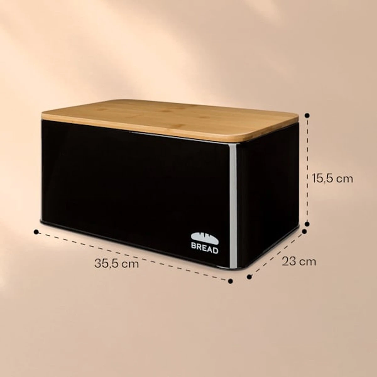 Klarstein Granrosi Oklahoma Broodtrommel - 35,5 X 15,5 X 23 Cm - Brooddoos Met Snijplank - Metaal & Bamboe 5 Klarstein Granrosi Oklahoma Broodtrommel - 35,5 X 15,5 X 23 Cm - Brooddoos Met Snijplank - Metaal & Bamboe - Afbeelding 5