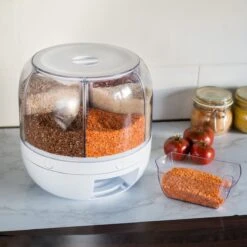 Roterende Voedsel Dispenser - 6 Vakken - Met Doseerschep - BPA Vrij - Handig -Thuis Opslag Winkel 1200x1200 350
