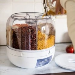 Roterende Voedsel Dispenser - 6 Vakken - Met Doseerschep - BPA Vrij - Handig -Thuis Opslag Winkel 1200x1200 351