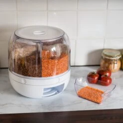 Roterende Voedsel Dispenser - 6 Vakken - Met Doseerschep - BPA Vrij - Handig -Thuis Opslag Winkel 1200x1200 352