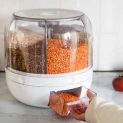 Roterende Voedsel Dispenser - 6 Vakken - Met Doseerschep - BPA Vrij - Handig -Thuis Opslag Winkel 1200x1200 353