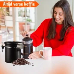 Koffie Bewaarbus Luchtdicht Met CO2 Uitlaat - Koffieblik Bewaarblik Voor 500 Gr Koffiebonen - Zwart - 1.2L 11 Koffie Bewaarbus Luchtdicht Met CO2 Uitlaat - Koffieblik Bewaarblik Voor 500 Gr Koffiebonen - Zwart - 1.2L -Thuis Opslag Winkel 1200x1200 358