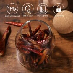 Igoods Helderglazen - Voorraadpot Met Kurkbal - Thee- En Koffiebus Met Bolvormig Houten Deksel - Voedselblikken - Keukenopslag - Opslagpotten 12 Igoods Helderglazen - Voorraadpot Met Kurkbal - Thee- En Koffiebus Met Bolvormig Houten Deksel - Voedselblikken - Keukenopslag - Opslagpotten -Thuis Opslag Winkel 1200x1200 384