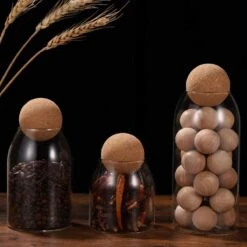 Igoods Helderglazen - Voorraadpot Met Kurkbal - Thee- En Koffiebus Met Bolvormig Houten Deksel - Voedselblikken - Keukenopslag - Opslagpotten 13 Igoods Helderglazen - Voorraadpot Met Kurkbal - Thee- En Koffiebus Met Bolvormig Houten Deksel - Voedselblikken - Keukenopslag - Opslagpotten -Thuis Opslag Winkel 1200x1200 385