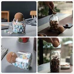 Igoods Helderglazen - Voorraadpot Met Kurkbal - Thee- En Koffiebus Met Bolvormig Houten Deksel - Voedselblikken - Keukenopslag - Opslagpotten 15 Igoods Helderglazen - Voorraadpot Met Kurkbal - Thee- En Koffiebus Met Bolvormig Houten Deksel - Voedselblikken - Keukenopslag - Opslagpotten -Thuis Opslag Winkel 1200x1200 386