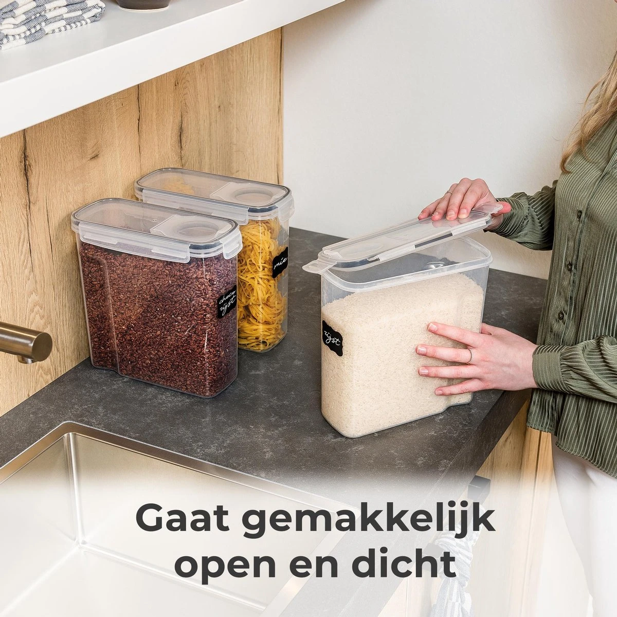 Stosh Voorraadpotten - Voorraadbussen - Vershouddoos - 4 Stuks - 4.0L - BPA Vrij - Kunststof 4 Stosh Voorraadpotten - Voorraadbussen - Vershouddoos - 4 Stuks - 4.0L - BPA Vrij - Kunststof - Afbeelding 4