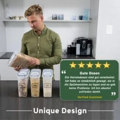 TNM Luxe Luchtdichte Voorraadbussen Set Zwart (4x2,5L), Voorraadpotten, Voedselcontainer Met Deksel, Vershouddoos 9 TNM Luxe Luchtdichte Voorraadbussen Set Zwart (4x2,5L), Voorraadpotten, Voedselcontainer Met Deksel, Vershouddoos -Thuis Opslag Winkel 1200x1200 395