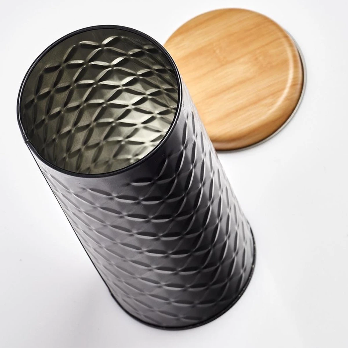 2x Bewaar/voorraad Blikken Koffiepads - Zwart - 18 X 7,5 Cm - 1 Liter 3 2x Bewaar/voorraad Blikken Koffiepads - Zwart - 18 X 7,5 Cm - 1 Liter - Afbeelding 3