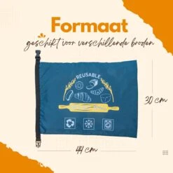 Herbruikbare Broodzak - Brooddoos - Broodbak - Voor Zelfgebakken Brood - Dubbele Voering - -Thuis Opslag Winkel 1200x1200 438