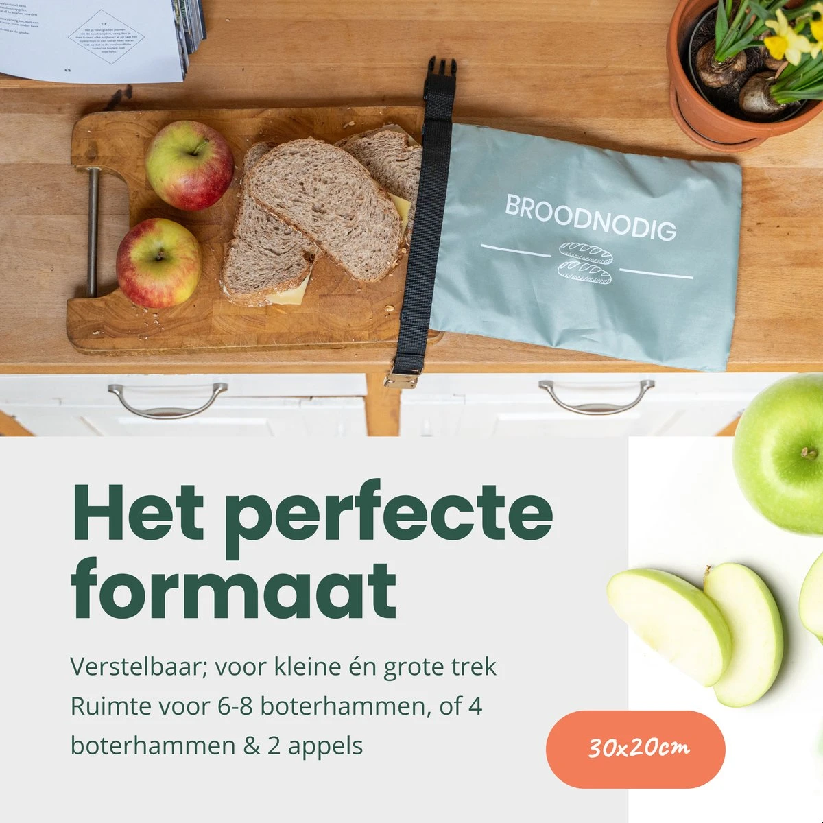 BROODNODIG® - Herbruikbare Boterhamzak - Van 100% Gerecyclede PET-flessen - Ideaal Als Diepvrieszakjes - Lunchzak - Herbruikbaar Boterhamzakje - Foodwrap - Lunchbox - 30x20cm - Pastel Groen 4 BROODNODIG® - Herbruikbare Boterhamzak - Van 100% Gerecyclede PET-flessen - Ideaal Als Diepvrieszakjes - Lunchzak - Herbruikbaar Boterhamzakje - Foodwrap - Lunchbox - 30x20cm - Pastel Groen - Afbeelding 4