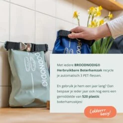 BROODNODIG® - Herbruikbare Boterhamzak - Van 100% Gerecyclede PET-flessen - Ideaal Als Diepvrieszakjes - Lunchzak - Herbruikbaar Boterhamzakje - Foodwrap - Lunchbox - 30x20cm - Pastel Groen 19 BROODNODIG® - Herbruikbare Boterhamzak - Van 100% Gerecyclede PET-flessen - Ideaal Als Diepvrieszakjes - Lunchzak - Herbruikbaar Boterhamzakje - Foodwrap - Lunchbox - 30x20cm - Pastel Groen -Thuis Opslag Winkel 1200x1200 453