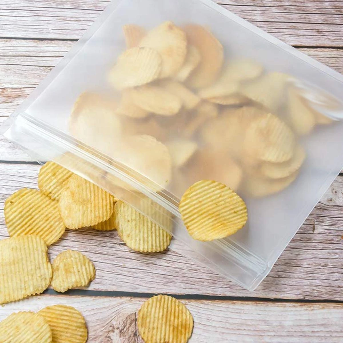 Merkloos Siliconen Vershoudzakken - 10 Stuks - Diepvrieszakken - Lekvrij - Boterhamzak Herbruikbaar - Bewaarzakjes - Duurzaam - Hersluitbaar 4 Merkloos Siliconen Vershoudzakken - 10 Stuks - Diepvrieszakken - Lekvrij - Boterhamzak Herbruikbaar - Bewaarzakjes - Duurzaam - Hersluitbaar - Afbeelding 4