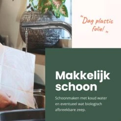 BROODNODIG® - Bijenwas Wraps (Bijenwas Doek) - Set Van 4 - 1S, 2M, 1L - Foodwrap - Beeswax Wraps - Bee Wrap - Beewax - Bijenwasdoek - Zero Waste - Duurzaam Cadeau - Herbruikbaar Boterhamzakje -Thuis Opslag Winkel 1200x1200 465