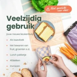 BROODNODIG® - Bijenwas Wraps (Bijenwas Doek) - Set Van 4 - 1S, 2M, 1L - Foodwrap - Beeswax Wraps - Bee Wrap - Beewax - Bijenwasdoek - Zero Waste - Duurzaam Cadeau - Herbruikbaar Boterhamzakje -Thuis Opslag Winkel 1200x1200 466