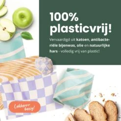 BROODNODIG® - Bijenwas Wraps (Bijenwas Doek) - Set Van 4 - 1S, 2M, 1L - Foodwrap - Beeswax Wraps - Bee Wrap - Beewax - Bijenwasdoek - Zero Waste - Duurzaam Cadeau - Herbruikbaar Boterhamzakje -Thuis Opslag Winkel 1200x1200 469