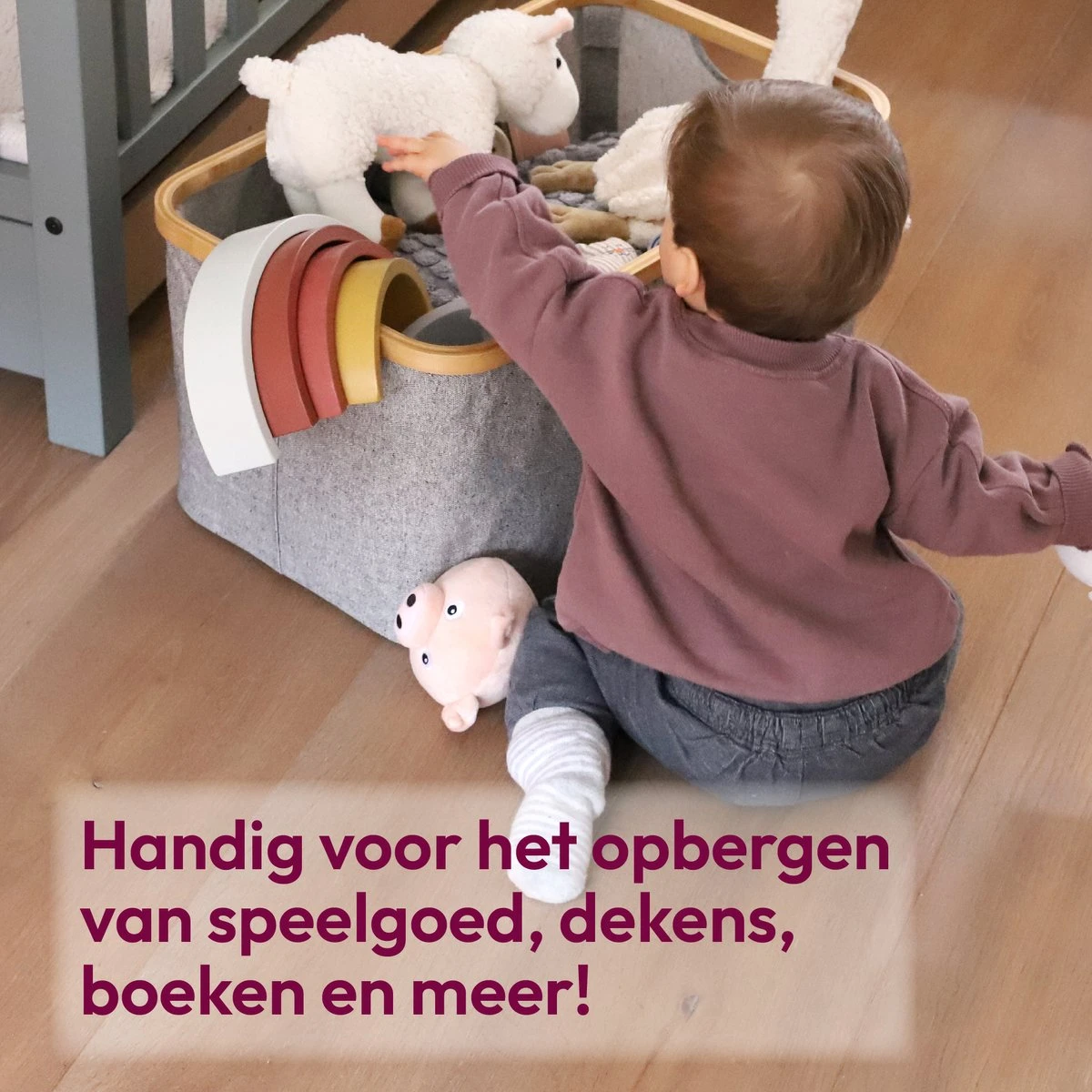 Gadgy Opvouwbare Wasmand - Heupwasmand 45 L - Opbergmand - Wasbox - Wasmanden - Grijs 3 Gadgy Opvouwbare Wasmand - Heupwasmand 45 L - Opbergmand - Wasbox - Wasmanden - Grijs - Afbeelding 3