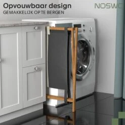 Noswo Wasmand Met 3 Vakken - Wassorteerder - Opvouwbaar - Wasbox - 143L - Bamboe 11 Noswo Wasmand Met 3 Vakken - Wassorteerder - Opvouwbaar - Wasbox - 143L - Bamboe -Thuis Opslag Winkel 1200x1200 517