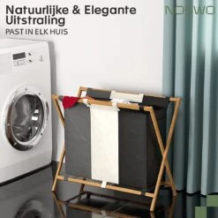 Noswo Wasmand Met 3 Vakken - Wassorteerder - Opvouwbaar - Wasbox - 143L - Bamboe 15 Noswo Wasmand Met 3 Vakken - Wassorteerder - Opvouwbaar - Wasbox - 143L - Bamboe -Thuis Opslag Winkel 1200x1200 519