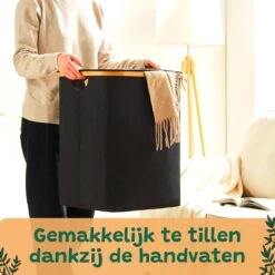 BrandtBergkamp Wasmand Zwart - 2 Stuks - Opvouwbare Wasmand - Wassorteerder - 150L -Thuis Opslag Winkel 1200x1200 551