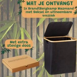 BrandtBergkamp Wasmand Zwart - 2 Stuks - Opvouwbare Wasmand - Wassorteerder - 150L -Thuis Opslag Winkel 1200x1200 552