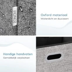 Zonovi Wasmand – 3 Vakken Met Deksel – Opvouwbaar – Wassorteerder – Dubbele Wasmand – Laundry Basket – Wasbox – Organizer Kleding - Stof – Grijs – 110 Liter -Thuis Opslag Winkel 1200x1200 567