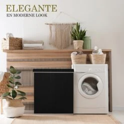 MIRI Wasmand – 3 Vakken Met Deksel – Wassorteerder – Zwart – 120 Liter – Wasbox – Opvouwbaar – Organizer Kleding – Laundry Basket -Thuis Opslag Winkel 1200x1200 575