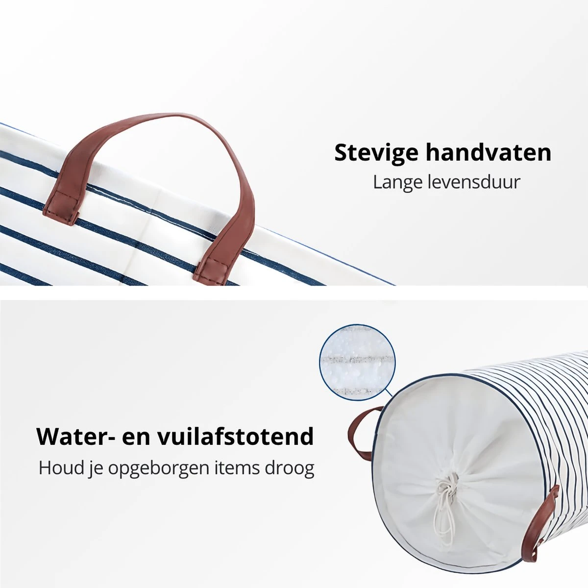 MAESON Wasmand Met Deksel - Opvouwbaar - Waterdicht - 72 L - Opbergmand Kinderkamer - Wit 7 MAESON Wasmand Met Deksel - Opvouwbaar - Waterdicht - 72 L - Opbergmand Kinderkamer - Wit - Afbeelding 7