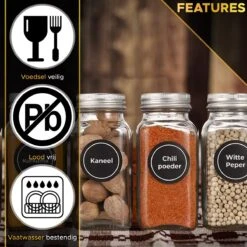 Toivo Kitchen 24 Kruidenpotjes Vierkant Met Strooideksel - 120 ML - Glas - Incl. Stickers Stift En Accessoires - Kruidenstrooier - Strooibus - Strooier 10 Toivo Kitchen 24 Kruidenpotjes Vierkant Met Strooideksel - 120 ML - Glas - Incl. Stickers Stift En Accessoires - Kruidenstrooier - Strooibus - Strooier -Thuis Opslag Winkel 1200x1200 706