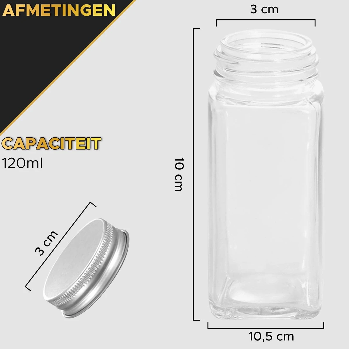 Toivo Kitchen 24 Kruidenpotjes Vierkant Met Strooideksel - 120 ML - Glas - Incl. Stickers Stift En Accessoires - Kruidenstrooier - Strooibus - Strooier 6 Toivo Kitchen 24 Kruidenpotjes Vierkant Met Strooideksel - 120 ML - Glas - Incl. Stickers Stift En Accessoires - Kruidenstrooier - Strooibus - Strooier - Afbeelding 6