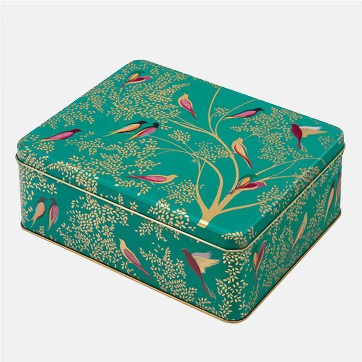 Bewaarblik Vogels - Groen - Rechthoek - Blik - 19,5 X 15,4 X 7,5 Cm - Sara Miller London 1 Bewaarblik Vogels - Groen - Rechthoek - Blik - 19,5 X 15,4 X 7,5 Cm - Sara Miller London