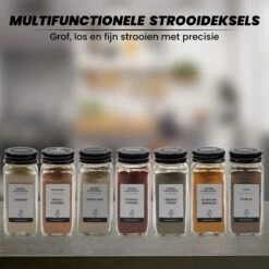 24 Glazen Kruidenpotjes Set Met 3 Soorten Strooideksels – Kruidenstrooier – Compleet Pakket Incl Kruidenpotjes Stickers, Krijtstift En Accessoires - Zwart 16 24 Glazen Kruidenpotjes Set Met 3 Soorten Strooideksels – Kruidenstrooier – Compleet Pakket Incl Kruidenpotjes Stickers, Krijtstift En Accessoires - Zwart -Thuis Opslag Winkel 1200x1200 756