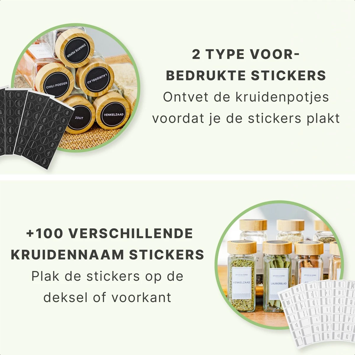 24 Glazen Kruidenpotjes Vierkant Met Bamboe Deksel - Kruidenstrooier - Complete Set Met Strooideksels, Voorbedrukte Stickers En Trechter - Inhoud 120 Ml - 10,5 X 4,3 Cm 7 24 Glazen Kruidenpotjes Vierkant Met Bamboe Deksel - Kruidenstrooier - Complete Set Met Strooideksels, Voorbedrukte Stickers En Trechter - Inhoud 120 Ml - 10,5 X 4,3 Cm - Afbeelding 7