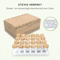 24 Glazen Kruidenpotjes Vierkant Met Bamboe Deksel - Kruidenstrooier - Complete Set Met Strooideksels, Voorbedrukte Stickers En Trechter - Inhoud 120 Ml - 10,5 X 4,3 Cm 18 24 Glazen Kruidenpotjes Vierkant Met Bamboe Deksel - Kruidenstrooier - Complete Set Met Strooideksels, Voorbedrukte Stickers En Trechter - Inhoud 120 Ml - 10,5 X 4,3 Cm -Thuis Opslag Winkel 1200x1200 767