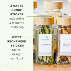 24 Glazen Kruidenpotjes Vierkant Met Bamboe Deksel - Kruidenstrooier - Complete Set Met Strooideksels, Voorbedrukte Stickers En Trechter - Inhoud 120 Ml - 10,5 X 4,3 Cm 21 24 Glazen Kruidenpotjes Vierkant Met Bamboe Deksel - Kruidenstrooier - Complete Set Met Strooideksels, Voorbedrukte Stickers En Trechter - Inhoud 120 Ml - 10,5 X 4,3 Cm -Thuis Opslag Winkel 1200x1200 770